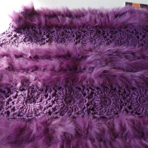 JULIA WOMEN 100% GENUINE FUR Top M 14" top Length & 29" at the Bottom Purple New